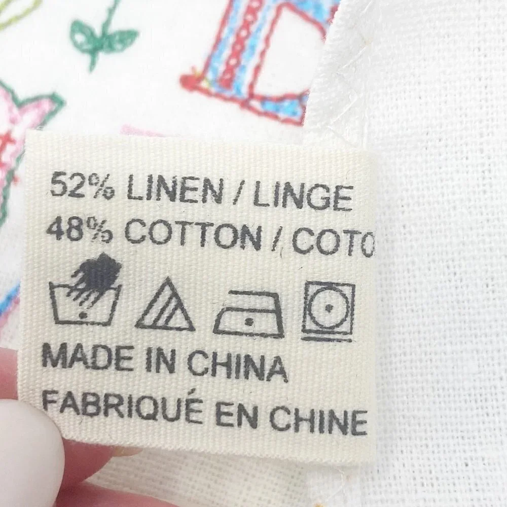 NATURAL LIFE | Be Happy Kitchen Hand Tea Towel Embroidered